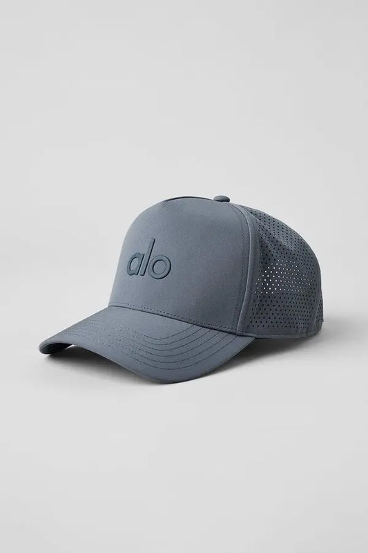 alo - performance district trucker cap - steel grey