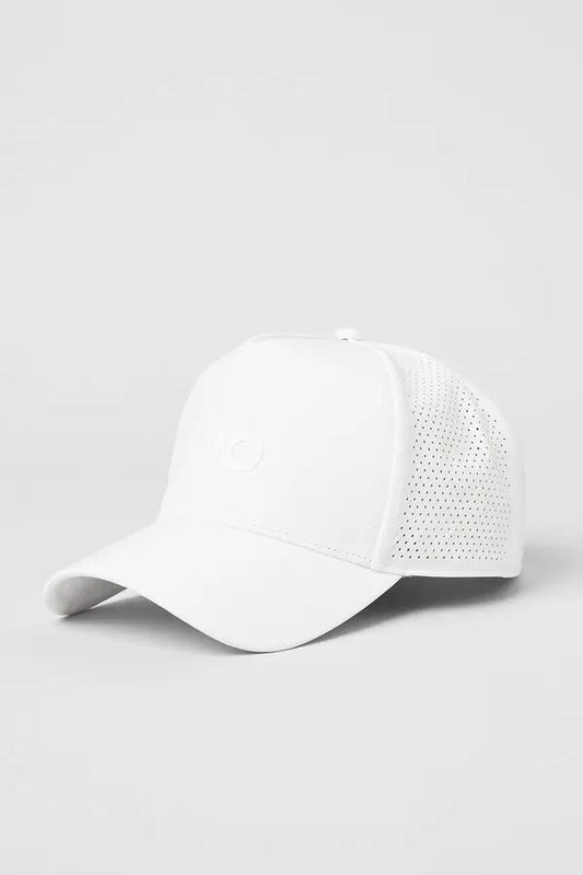 alo - performance district trucker cap - total white
