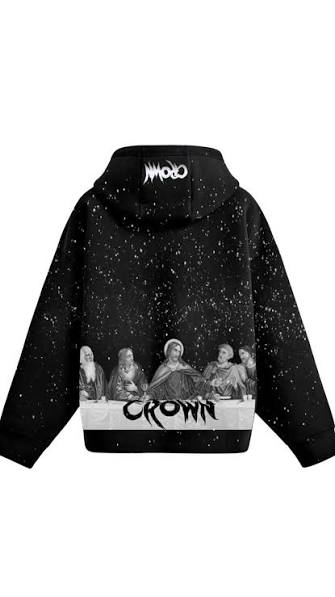 CROWNCLUB_BLAND - HOODIE LAST SUPPER CRYSTAL