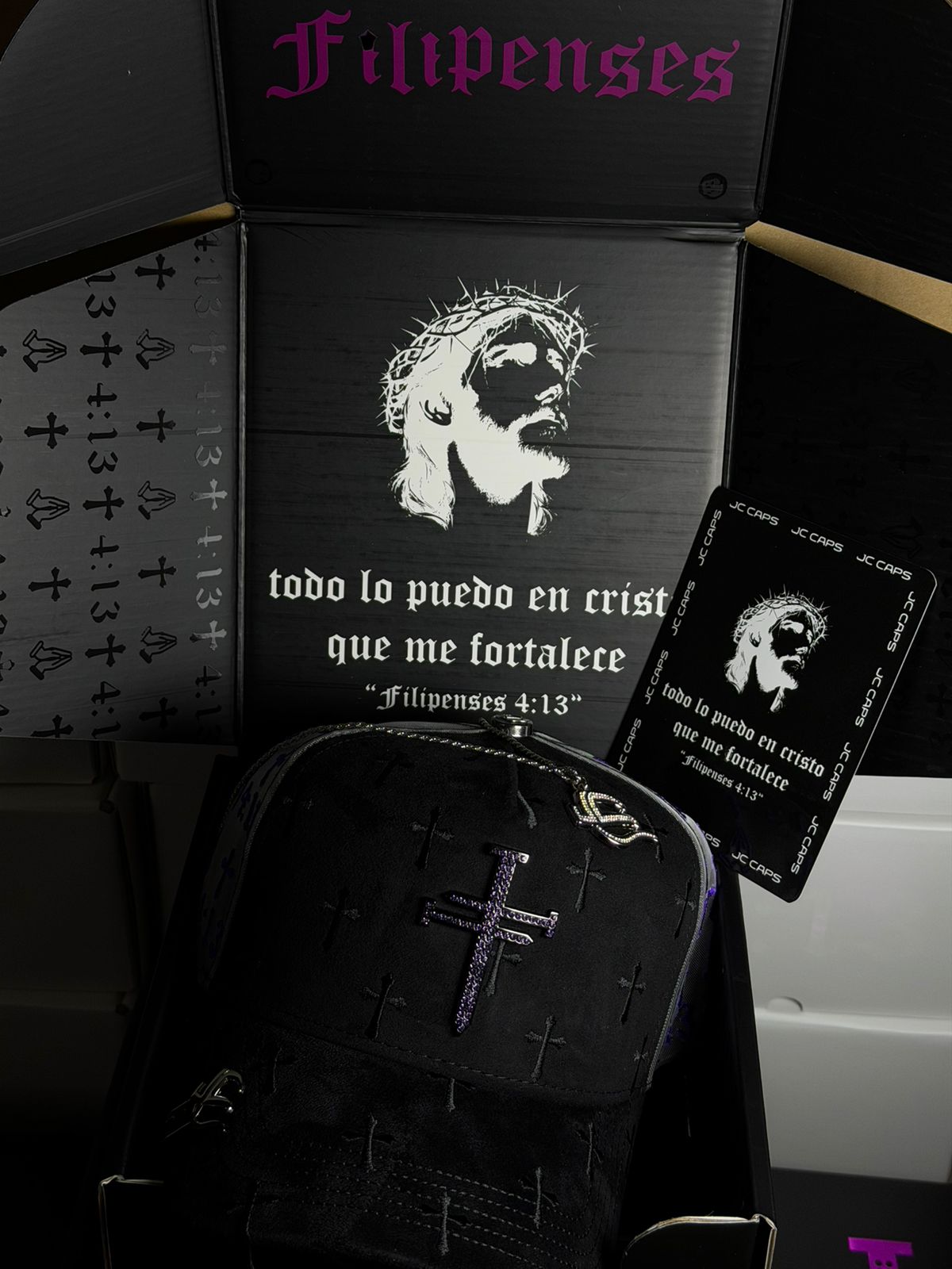 JC CAPS - FILIPENSES 4:13 NEGRA FULL SET
